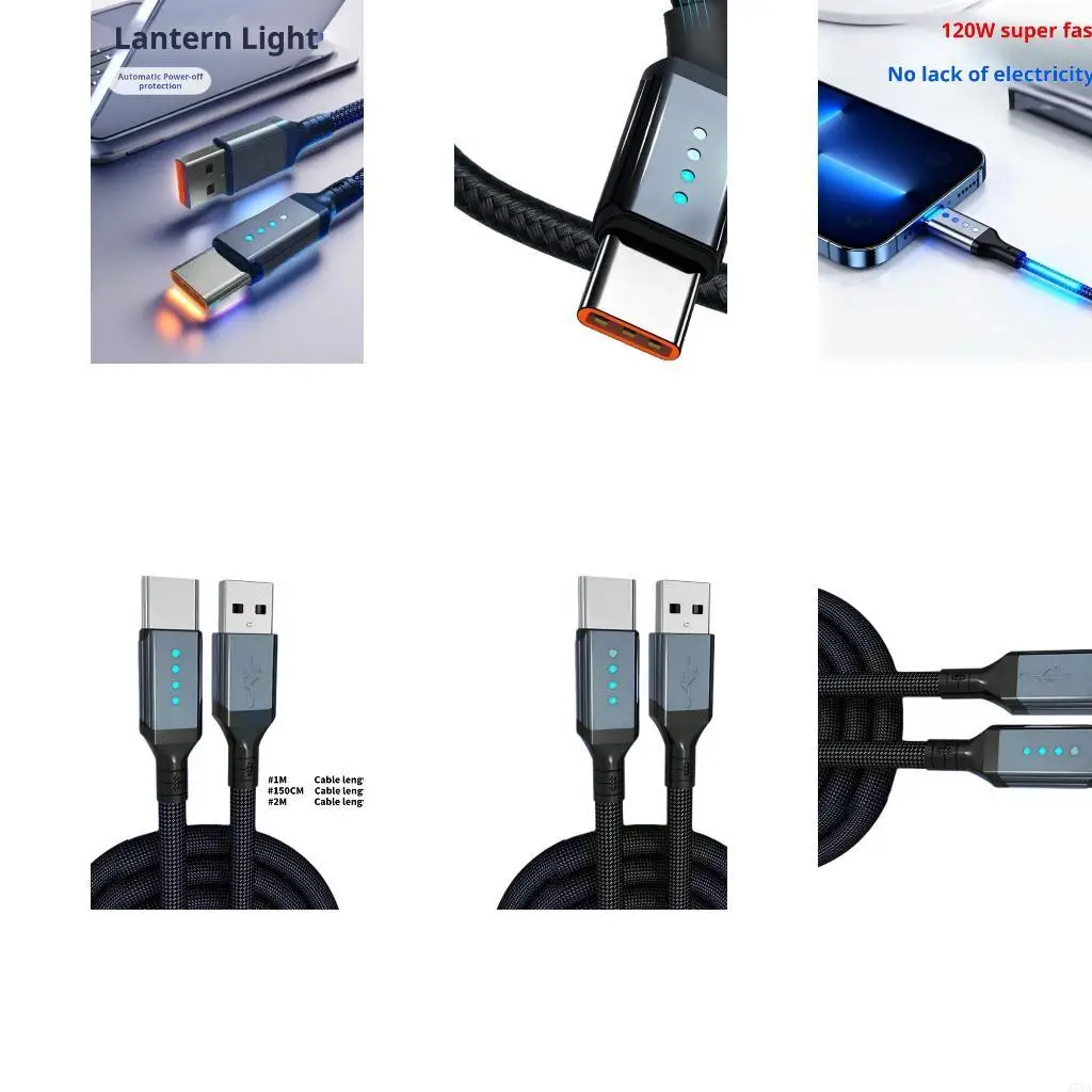 J78A Braided Charging Cord USB to Type C Fast Charging Cable Output for Phone