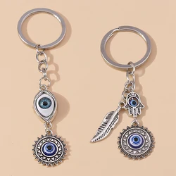 Cute Enamel Lucky Evil Eye Keychain Metal Keyring Pendant for Car Key Holder Women Girls Handbag Charms DIY Jewelry Gifts