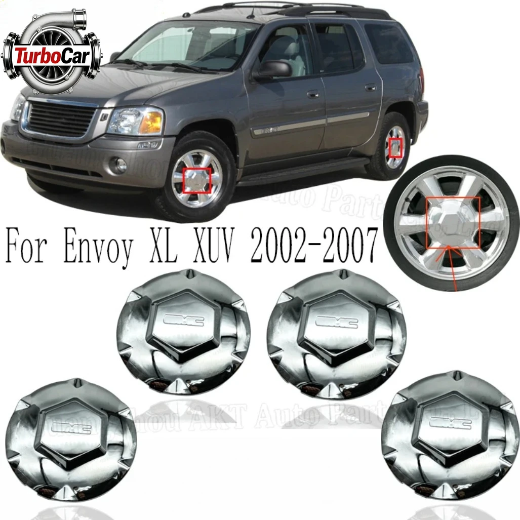 

4pcs Wheel Center Hubcap Cap For GMC 02-07 Envoy XL 04-05 XUV 6 Spoke 9593396 Wheel Hub Cover Replacement