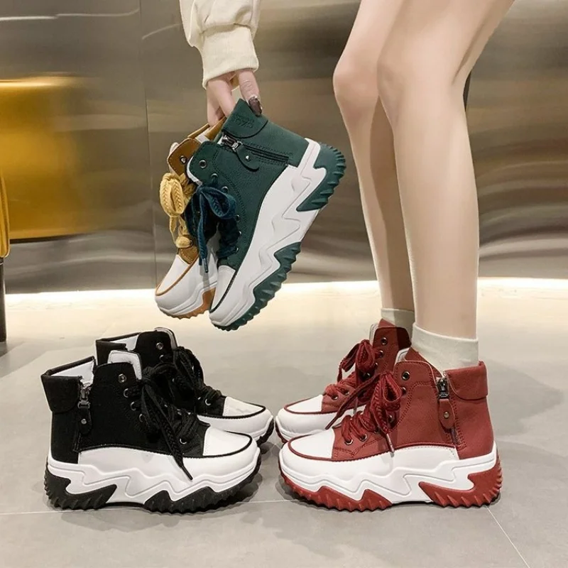 New Winter Women Shoes Platform Sneakers Fashion Korean Style Trainers Keep Warm Fashion Boots Winter Boots botas