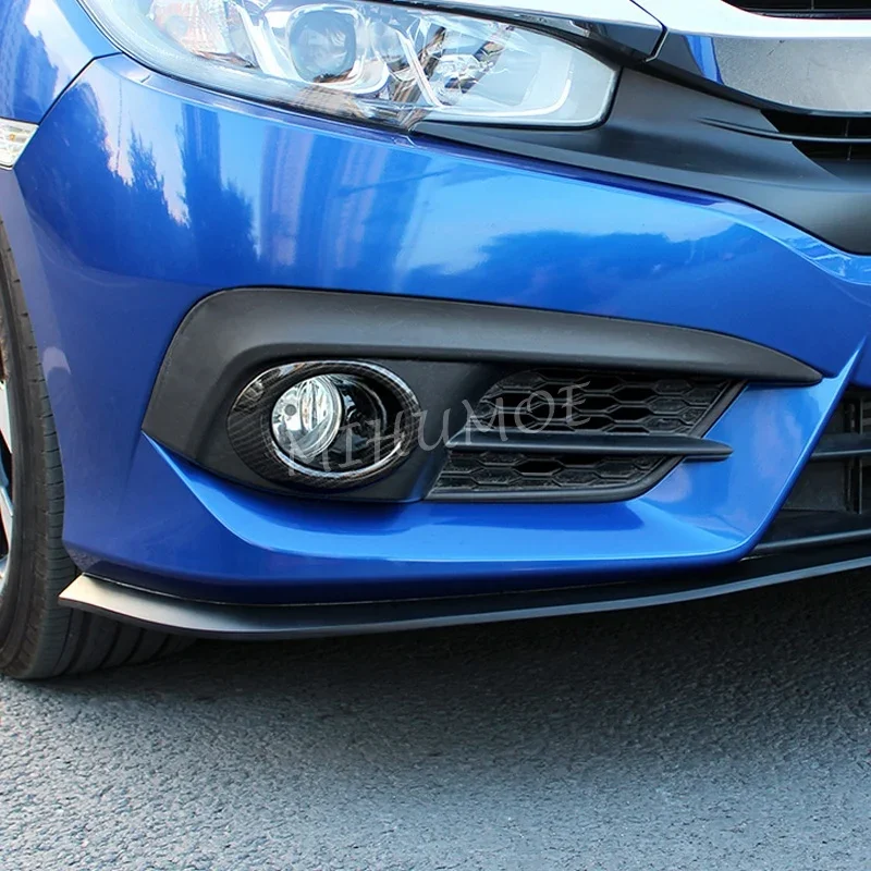 For Honda Civic Sedan/Coupe 2016 2017 2018 Carbon Fiber Front Fog Light Cover Ring Surrounds