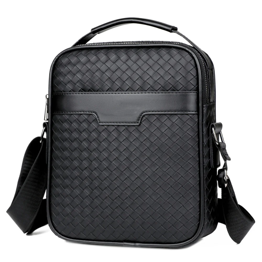 Sac à bandoulière Lessman pour homme, sac à bandoulière assisté vertical, sac à main à la mode, options de documents polyvalentes, sac à main tissé initié