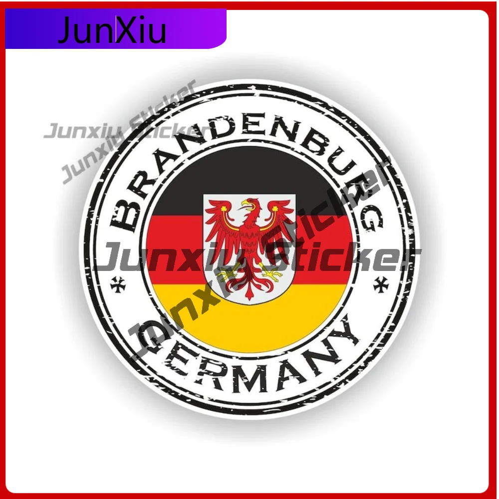 

Brandenburg Germany Coat of Arms Seal Sticker Round Durable Vehicle Sticker For Wall Boat Weatherproof Decoration Auto
