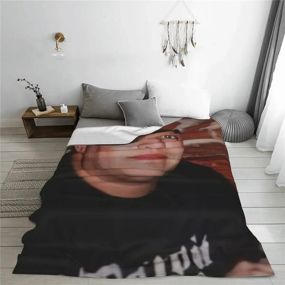 Customization Impractical Jokers Sal's Face Blanket Fleece Autumn/Winter Super Soft Throw Blankets For Bed Bedroom Plush Thin Qu