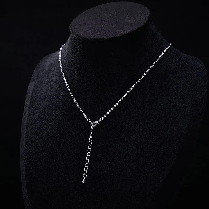 قلادة على شكل قطرة ماء على شكل فيونكة من الزركون مرصعة بالزركون، وسلسلة عنق نسائية راقية وسلسلة الترقوة