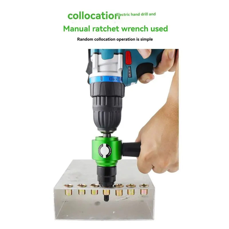 TFTP-Electric Aerodynamic Rivet Tool Kit Rivet Nut Tool Kit With Rivet Drill Bit Adapter Nut Pull Riveting Tool