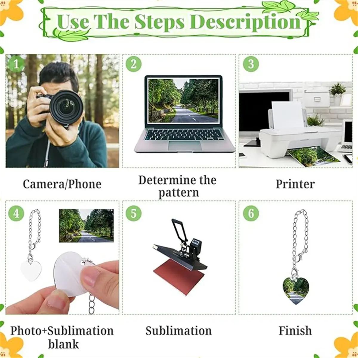 SALE AA63 Sublimation Key Blanks Ornament Accessories for Cup MDF Double Sided DIY Crafts A