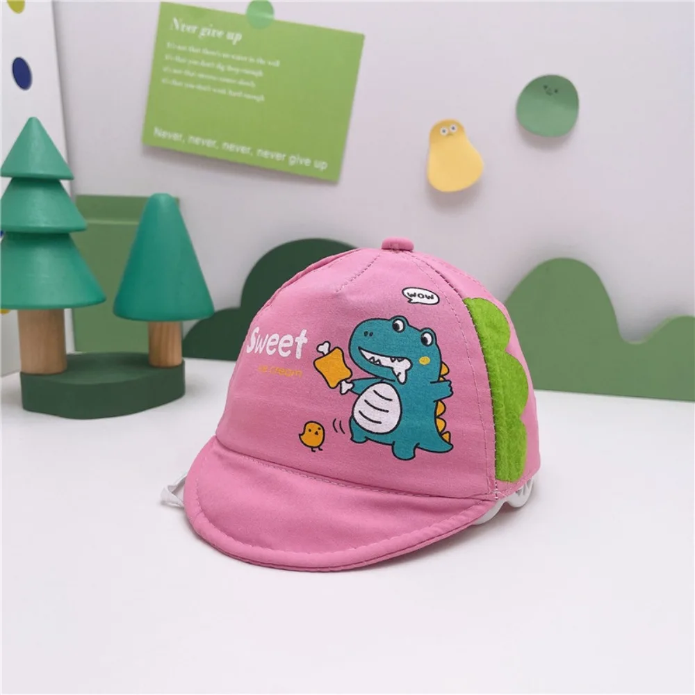 หมวกกันแดดแบบใหม่ระบายอากาศได้ดีป้องกันแสงแดดหมวกกันแดดลายไดโนเสาร์หมวกเด็กอ่อนป้องกันรังสียูวีกลางแจ้ง