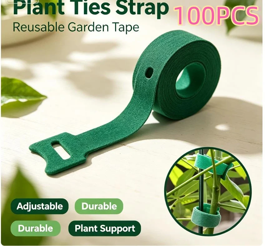50/100Pcs Gardening Applications Reusable Adjustable Non-Slip Nylon Plant Ties With Hook And Loop Fasteners
