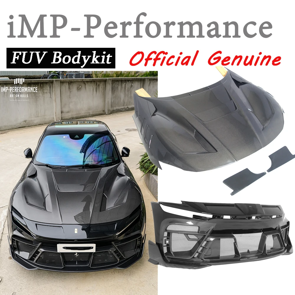 iMP Performance Style Carbon Fiber Hood Front Bumper Fit For 2023-2026 Ferrari FUV Purosangue