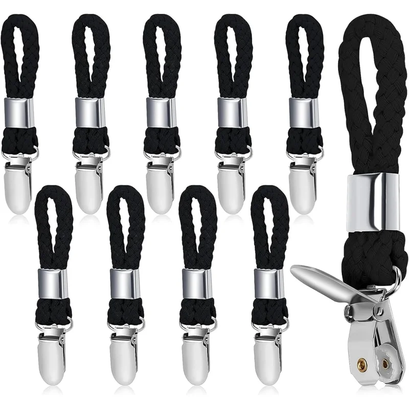 ABKW-مشابك منشفة بخطاف، 10 قطع شماعات للمناشف، للمنازل وخزانة الحمامات وشماعات المناشف بدون مشابك خياطة #1