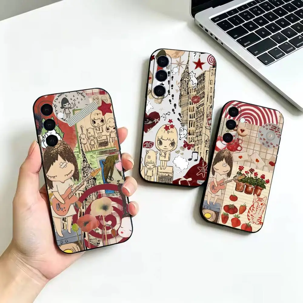 Yoshitomo Nara Scrapbook Phone Case For Samsung Galaxy  A52 42 32 22 12 02S 72 73 51 41 31 21S 71 30S,Soft Silicone Black Cover