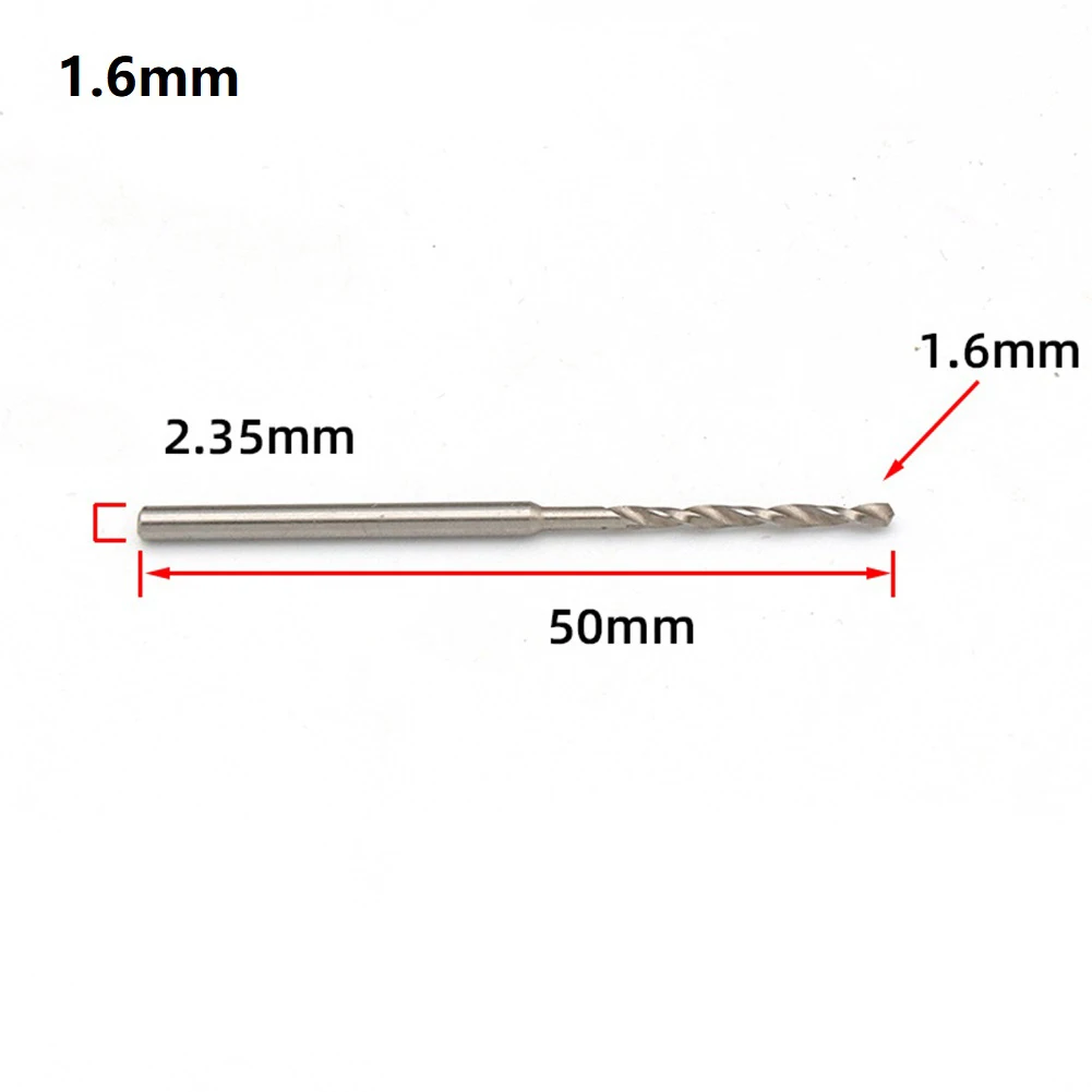 7pcs HSS Straight Handle Drill Bit 0.8/1/1.2/1.4/1.6/1.8/2mm For Jewelry Wood Plastic Rubber Model Drilling Hole Power Tool