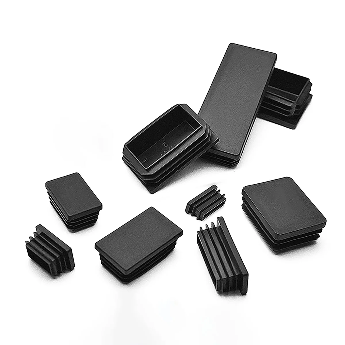 Tutup Plastik Hitam Persegi Penutup Dalam 10*20/30/40/50 20*30/40mm Pelindung Gasket Penutup Debu Penutup Ujung Untuk Pipa Baut Furnitur