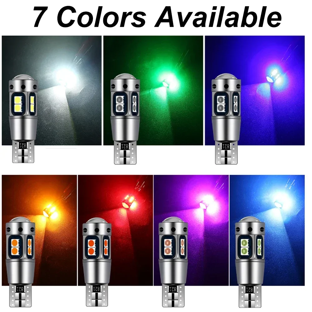 6PCS High Quality T10 W5W 168 192 Led Tail Light 3030 10smd 12V Auto Lamp CANBUS NO Error Car Marker Parking Bulb 6000K ASLENT