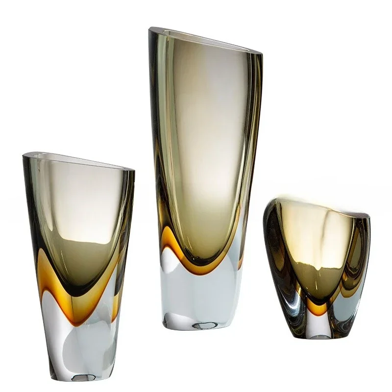 

Simple and modern, glass vase, model room, soft decoration