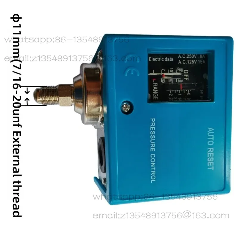 12-220V Refrigeration Pressure Switch for Water, Oil, Gas 2-30Bar Refrigerant Controller for Refrigerated Dryer