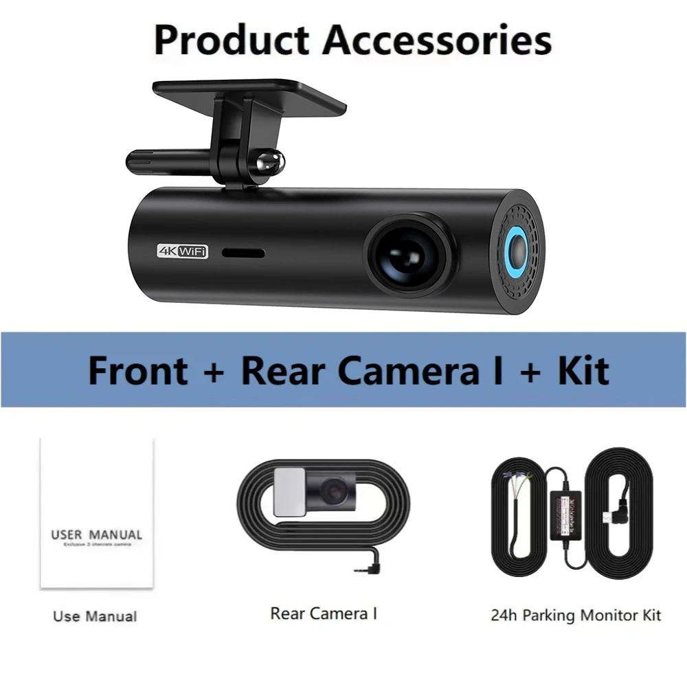 

3840*2160P Car Dvr Dashcam 4K Dash Cam For Cars Drive Video Recorder Front Camera WiFi For Vehicle Supplies 24h Parking Night V