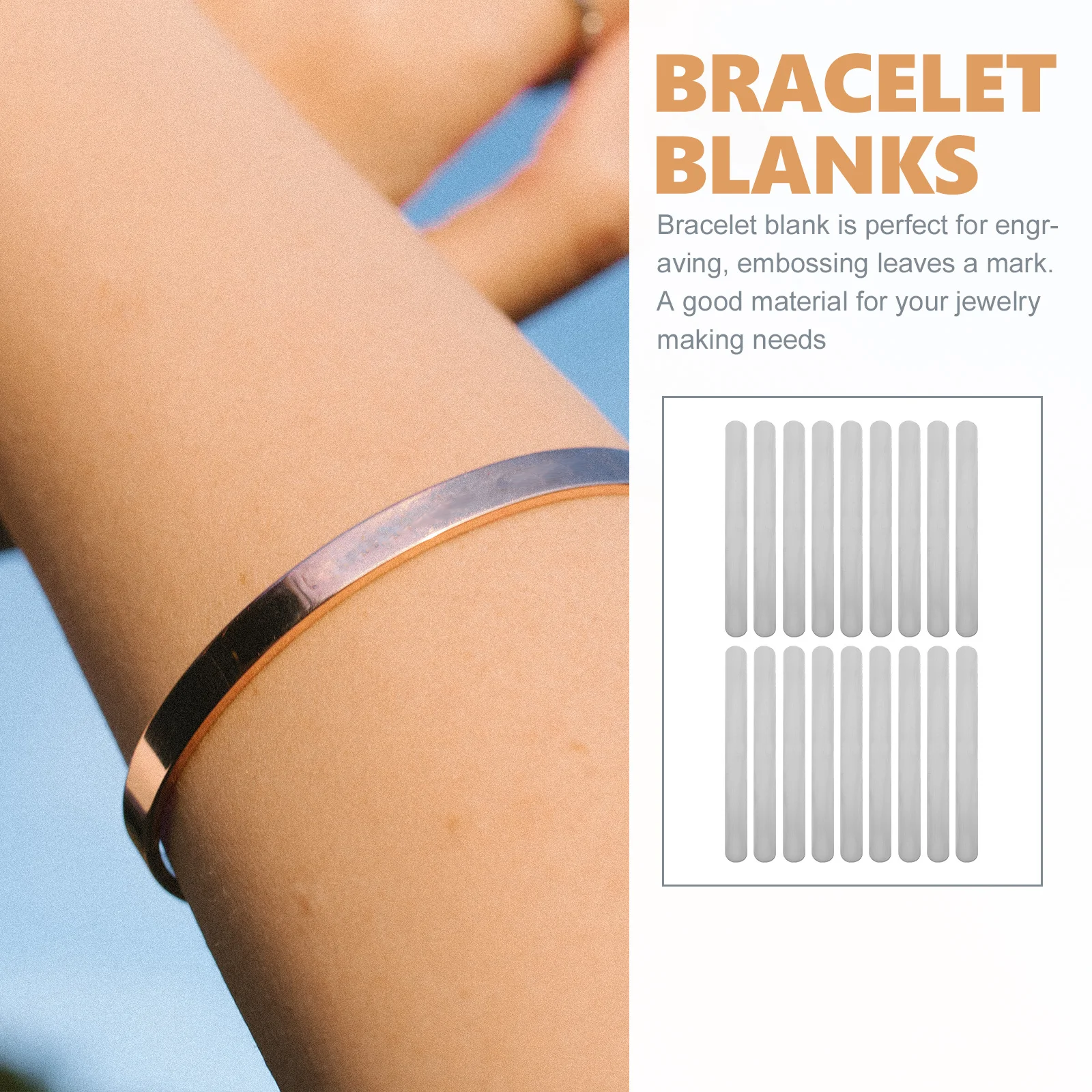 

18Pcs Stainless Steel Bracelet Blanks Cuff Curved Bracelet Blank DIY Jewelry Making Engraving Stamping Supplies