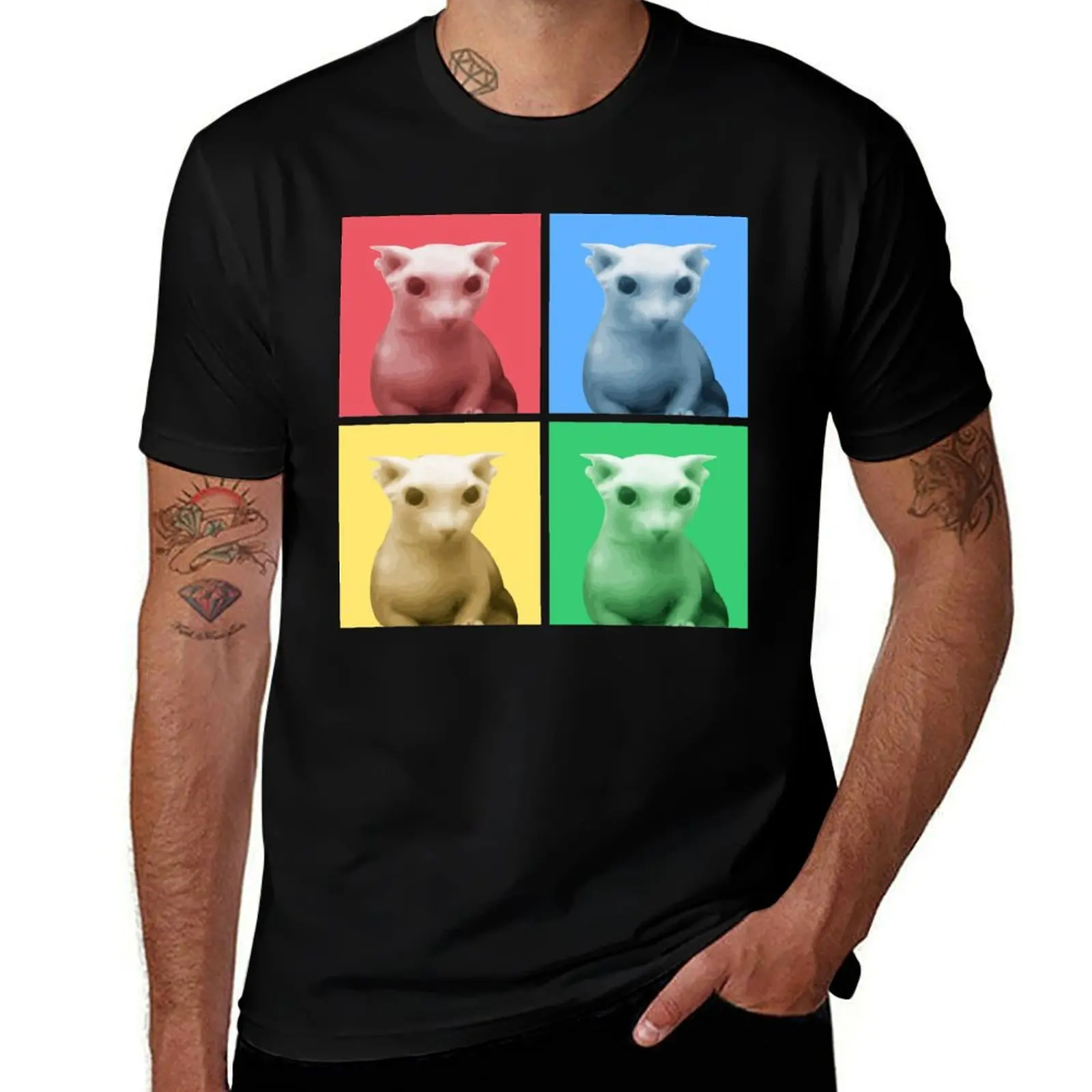 Bingus Color Panel T-Shirt Basic Solid Color Casual Tee Shirt T-Shirt