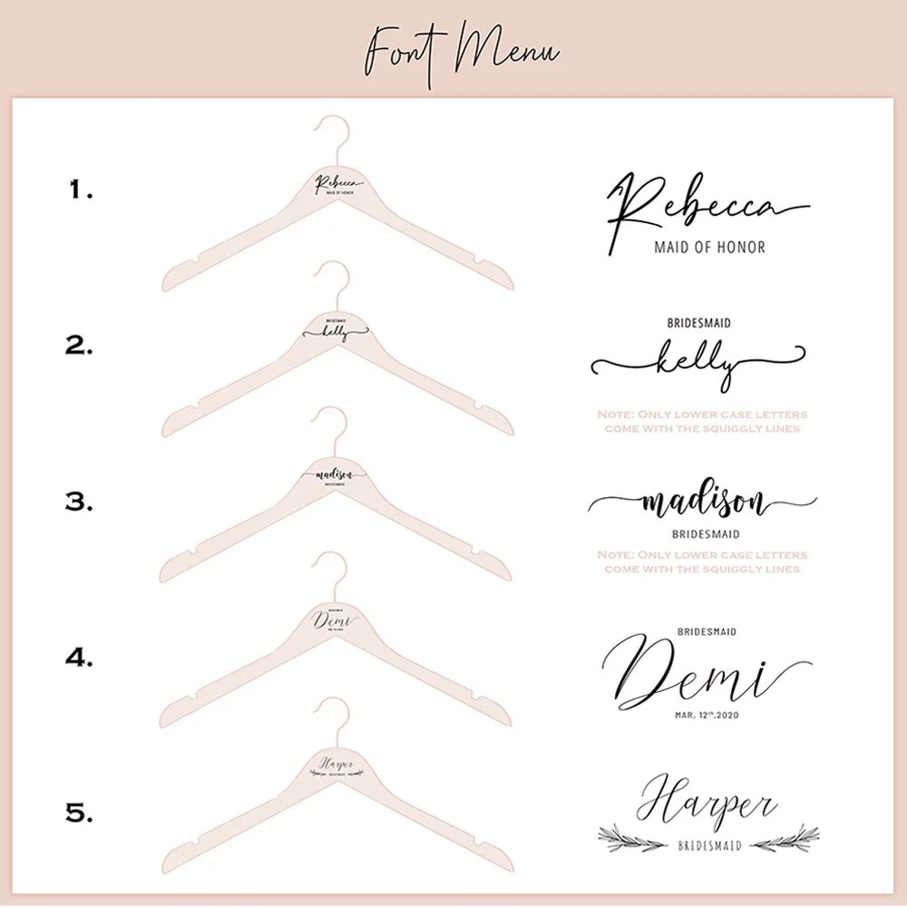 Personalized Wedding Dress Hanger Laser Engraved Wooden Hanger Bride Bridesmaid Maid of Honor Gifts Bachelorette Party Gifts