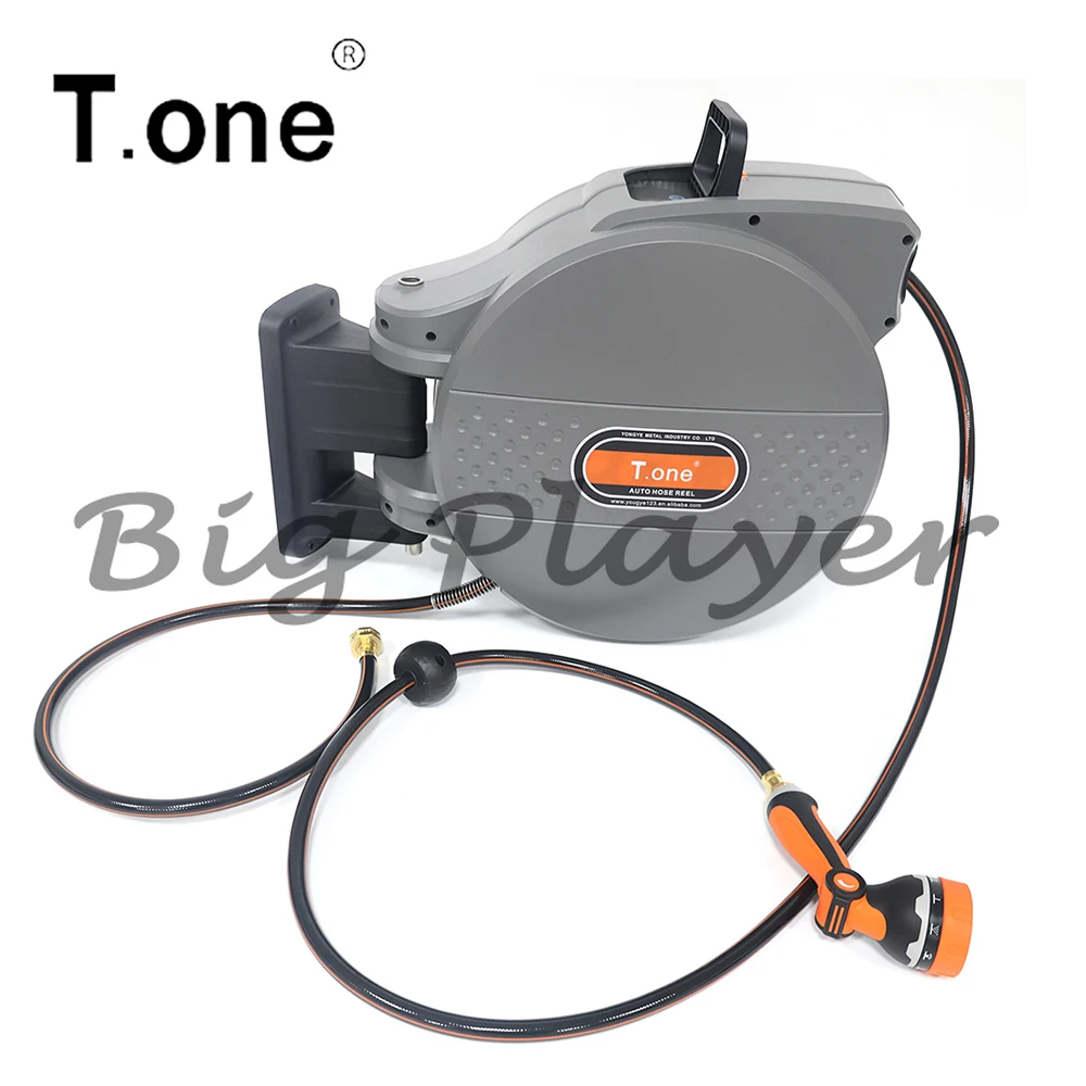 Wall-Mounted Automatic Retractable Garden Hose Reel - 180° Rotatable Irrigation System with Anti-Kink Water Hose