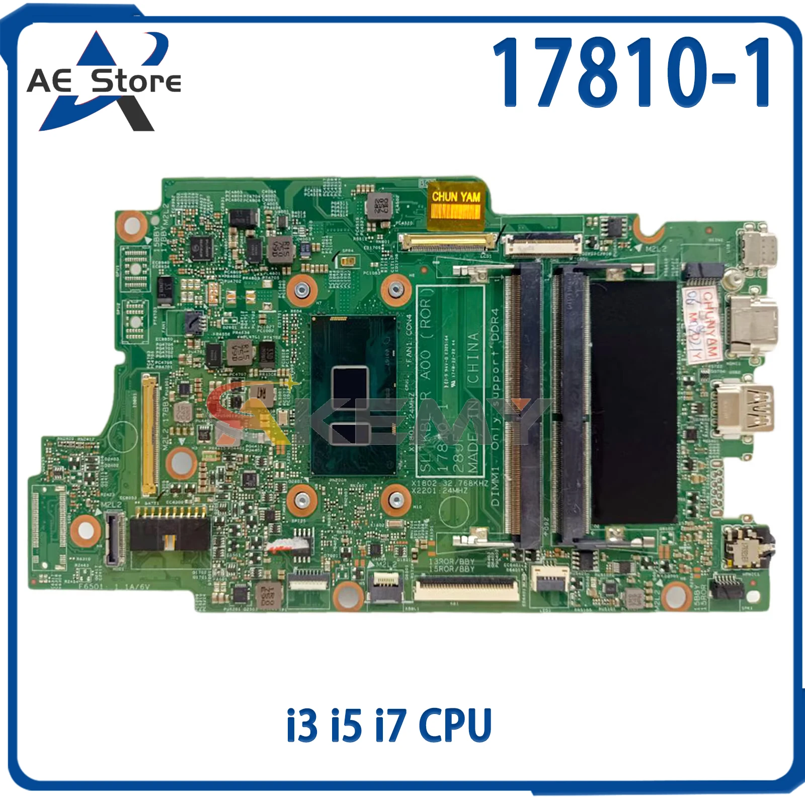 

AE 17810-1 For Mainboard DELL Latitude 13 3390 5379 15 5779 02J4JT 0K3GFH 073TVN 0DNKMK K3GFH Laptop Motherboard i3 i5 i7 CPU