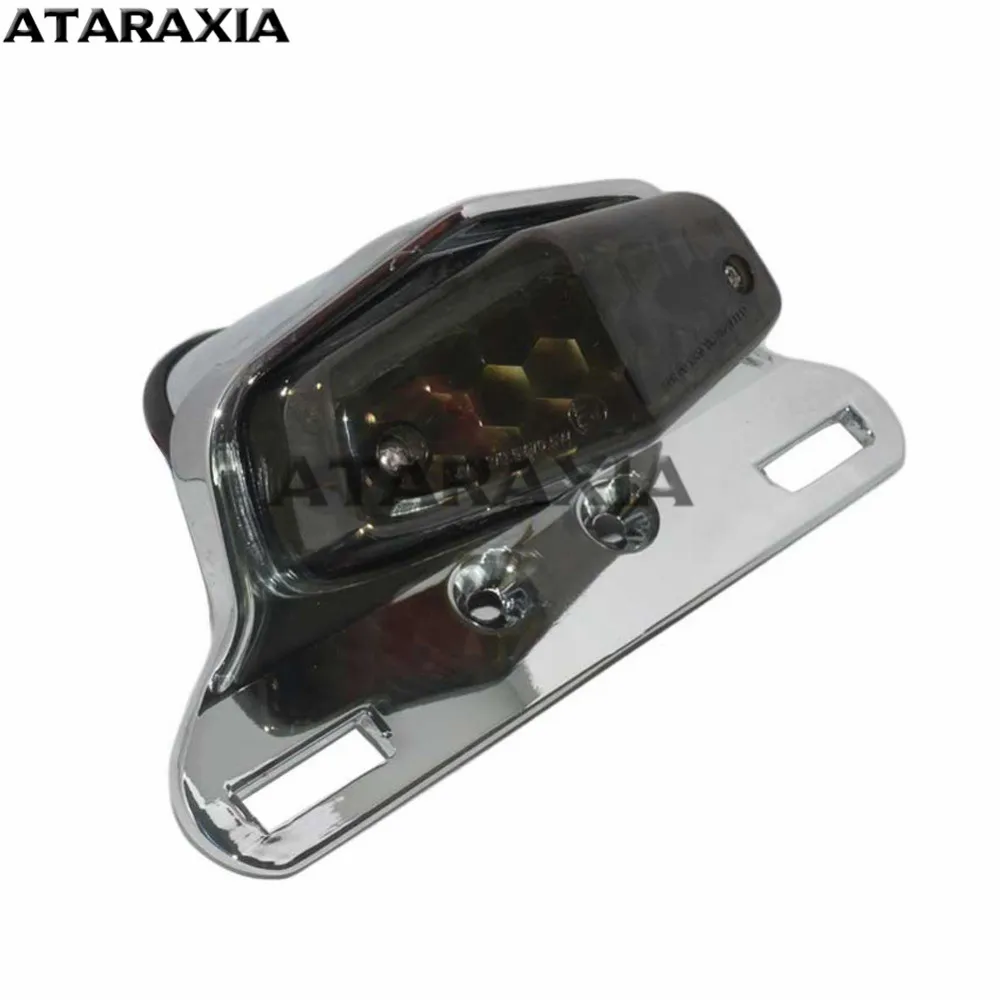 Universal Lucas Style Classic Vintage Brake LED Lamp Rear Stop License Plate Motorcycle Tail Light For Triumph British Cafe Race