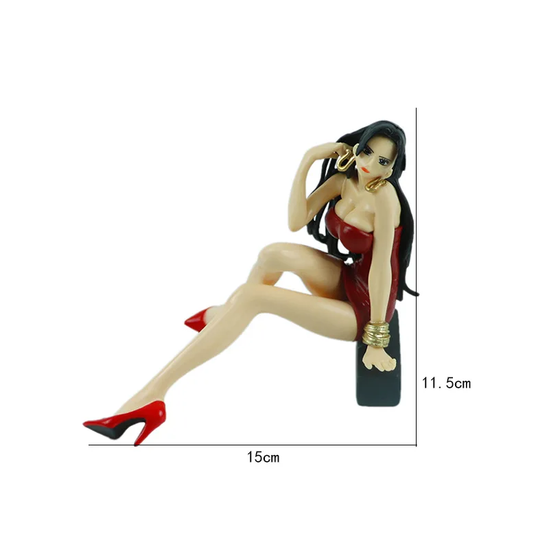 One Piece Anime Girl Figures Boa Hancock z symulowaną kamienną podstawą Figurka Model Lalka Ozdoby kolekcjonerskie Prezent dla fanów Zabawki dla dzieci