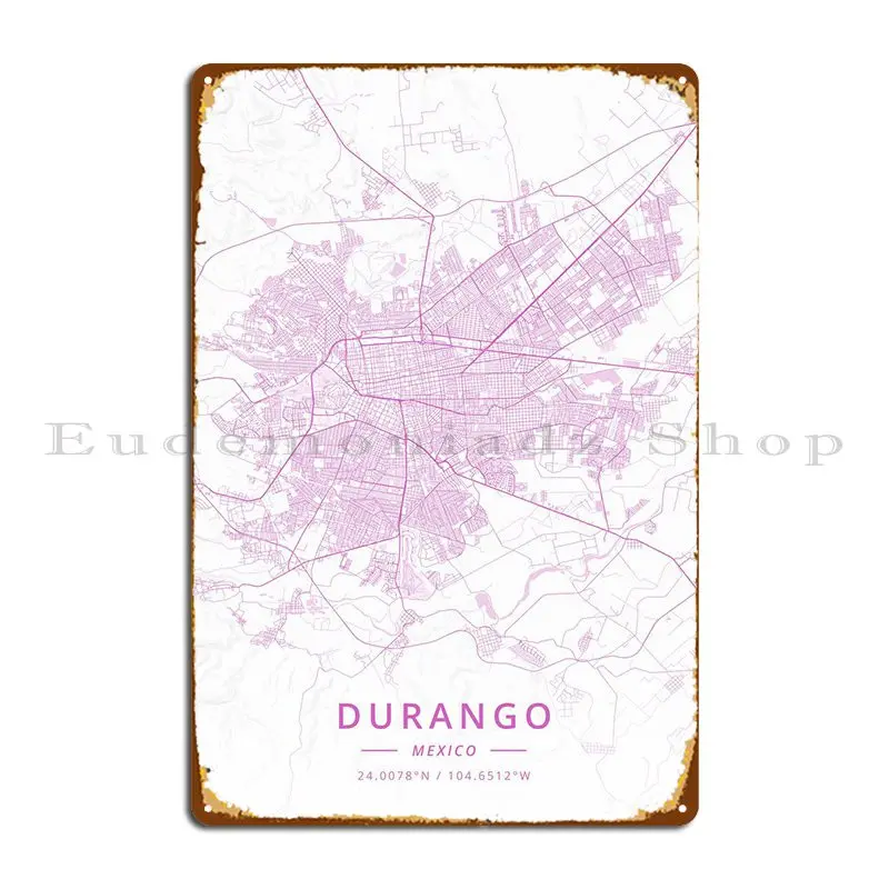 Durango Mexico Metal Plaque Poster Pub Mural Home Personalized Kitchen Cinema Tin Sign Poster