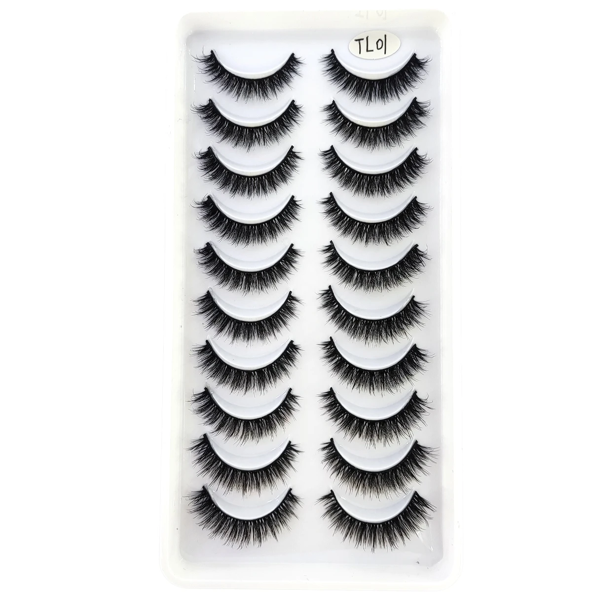 HBZGTLAD 5/10 pairs Soft and Fluffy 3D Artificial Mink False Eyelash Thick Hand Rolled Mink False Eyelash Natural False Eyelashe