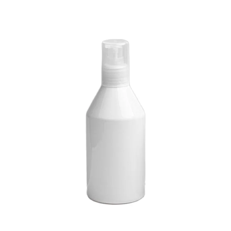 25 pz 300ML bottiglia di plastica bianca vuota Wryshoulder PET nero bianco trasparente lozione pressa pompa con coperchio cosmetico ricaricabile