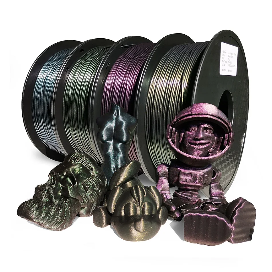 3D Printer Filament Glitter PLA 1.75mm 1kg 500g 250g Magic Filamento PLA 3D Printing Material Sublimation Filament Gold Green