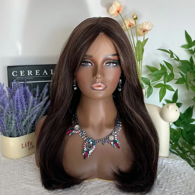 

Реалистичная черная женская голова-манекен с плечами для демонстрации париков, украшений и модных аксессуаров