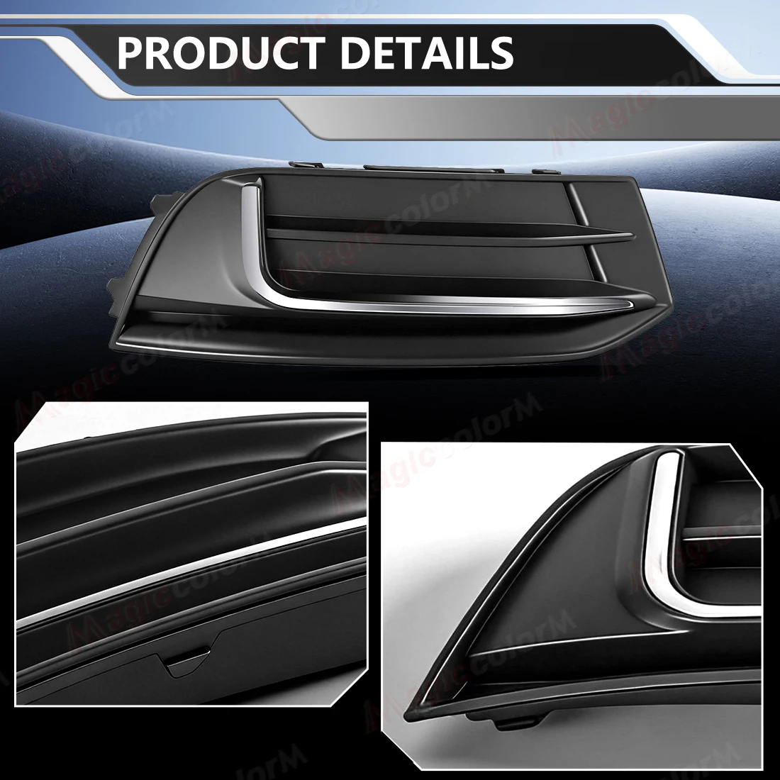 Fog Light Grille Cover For Audi A3 Hatchback 2017 2018 2019 2020 Front Bumper Fog Lamp Frame Racing Grille 8VD807671A 8VD807672A