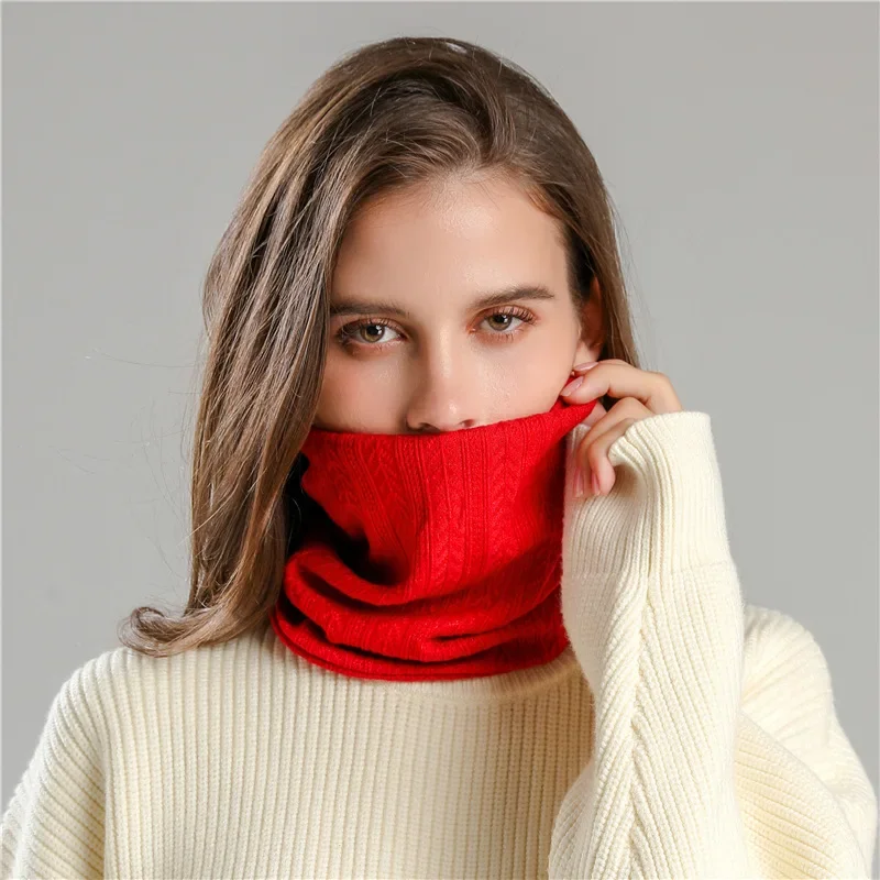 New Women Men Soft Knitted Neck Ring Neckerchief Winter Warm Face Mask Scarves Unisex Snood Muffler Fashion Fake Collar Bufandas