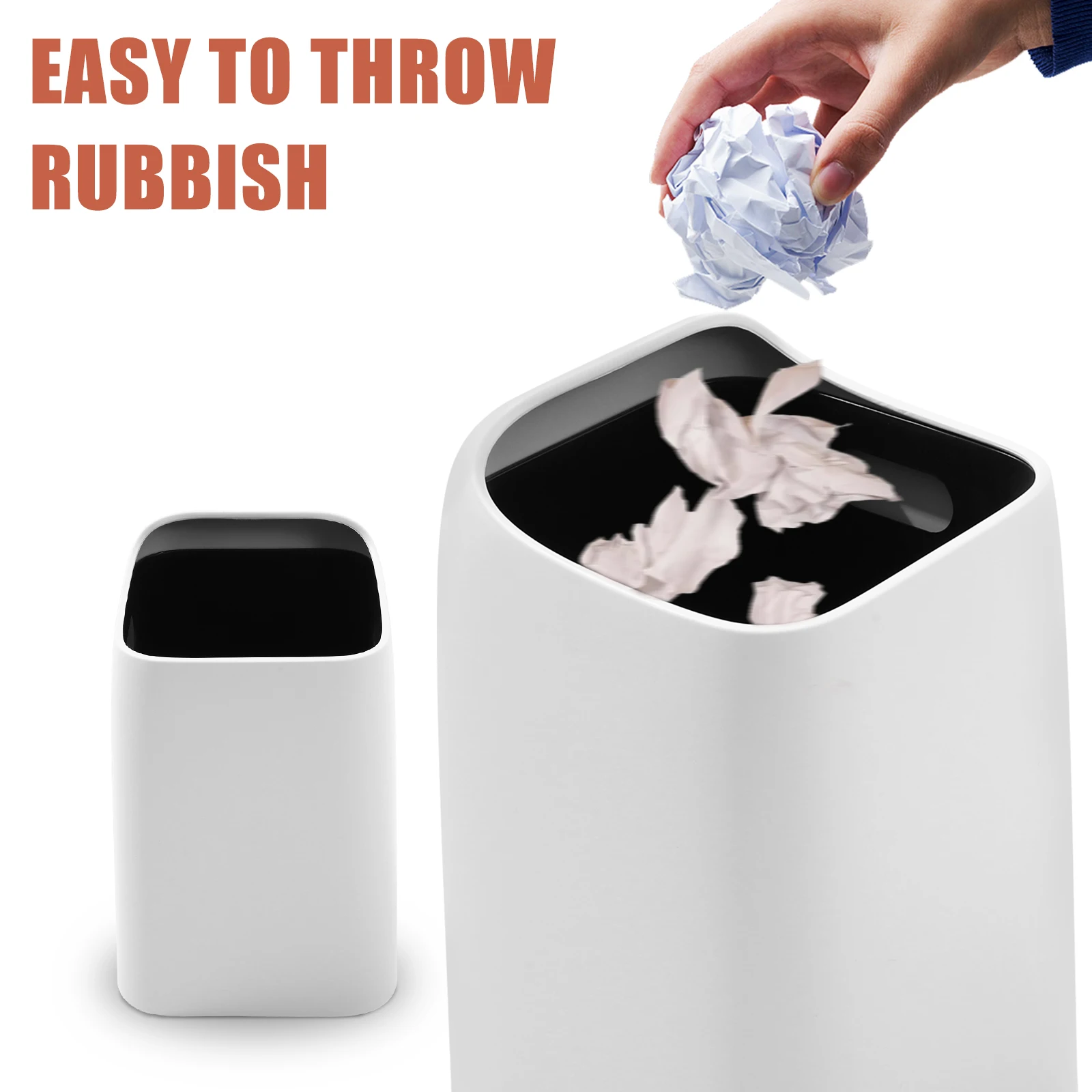 

Inclined Trash Can Double Bin Bedroom Kitchen Bathroom Garbage Trashcan Home Cans Office