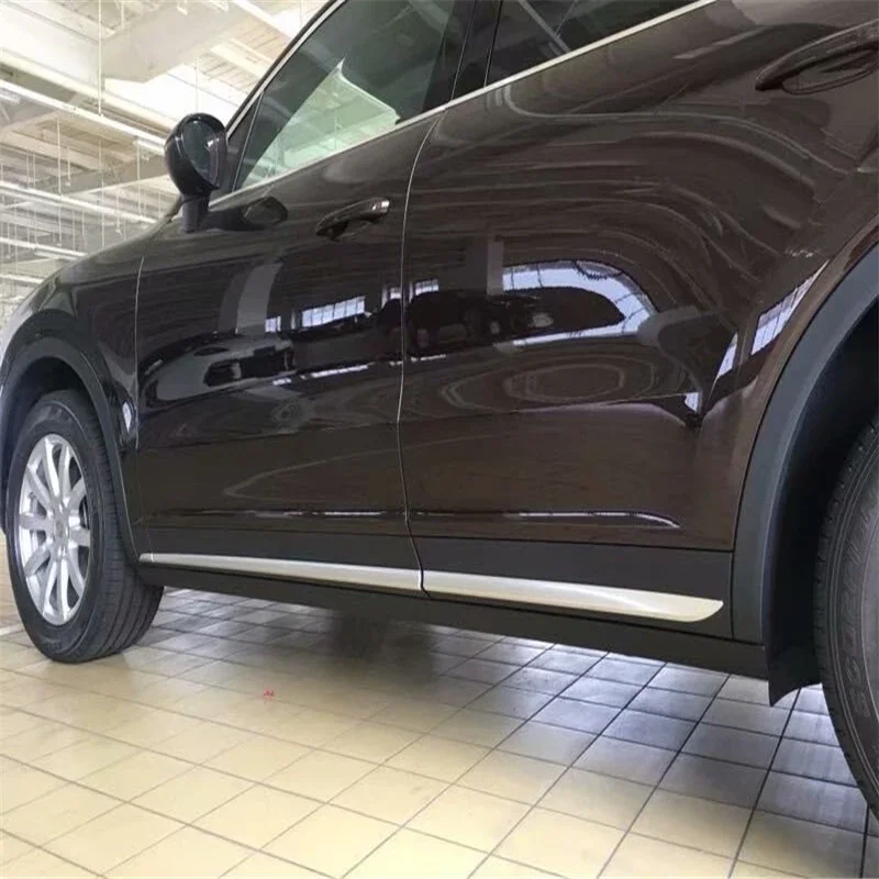 

WELKINRY For Porsche Cayenne 9Y0 3rd Generation 2018-2025 ABS Chrome Outer Car Body Door Side Skirt Moulding Bar Cover Trim