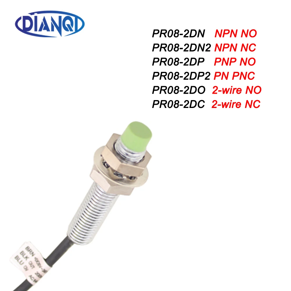 Sensore di prossimità induttivo PR08-2DN NPN 3 FILI SENZA distanza di rilevamento 2MM DC6-36V Interruttore di prossimità Interruttore del sensore