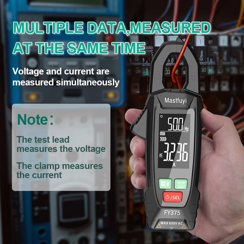 MASTFUYI Digital Clamp Meter Multimeter AC DC Voltage Current Voltmeter Diode Resistance Fire Wire Identifing NCV Tester