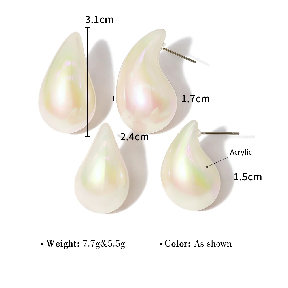 WILD & FREE Trendy Acrylic Pearl Drop Earrings for Women Vintage Irregular Droplet Shaped Earring Chic Jewelry