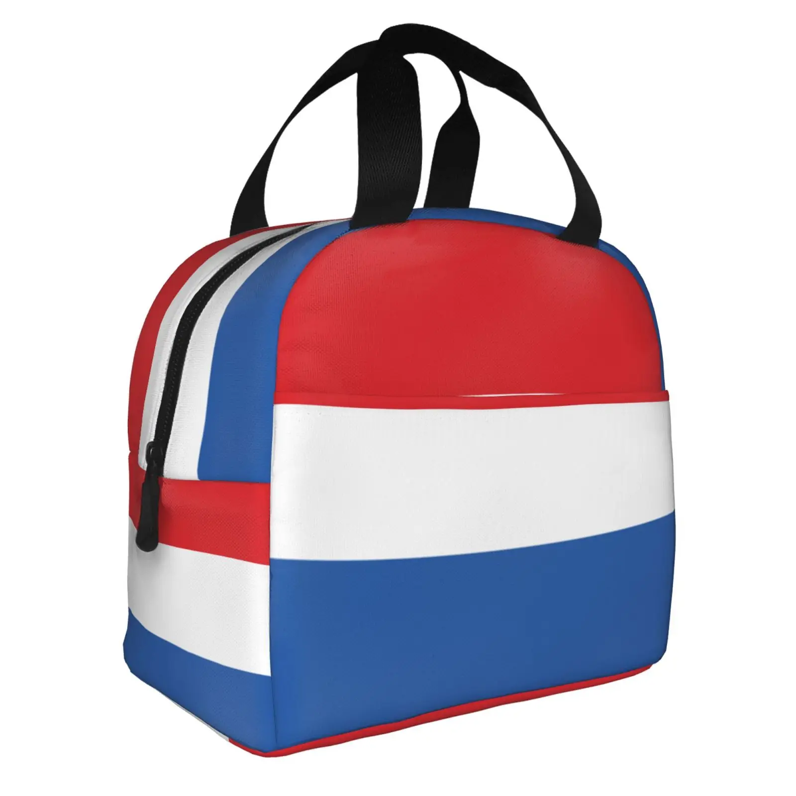 Flag of The Kingdom of Croatia Pattern Lunch Tote Bag Insulated Leakproof Lunch Box Container with Front Pocket for Girls Boys