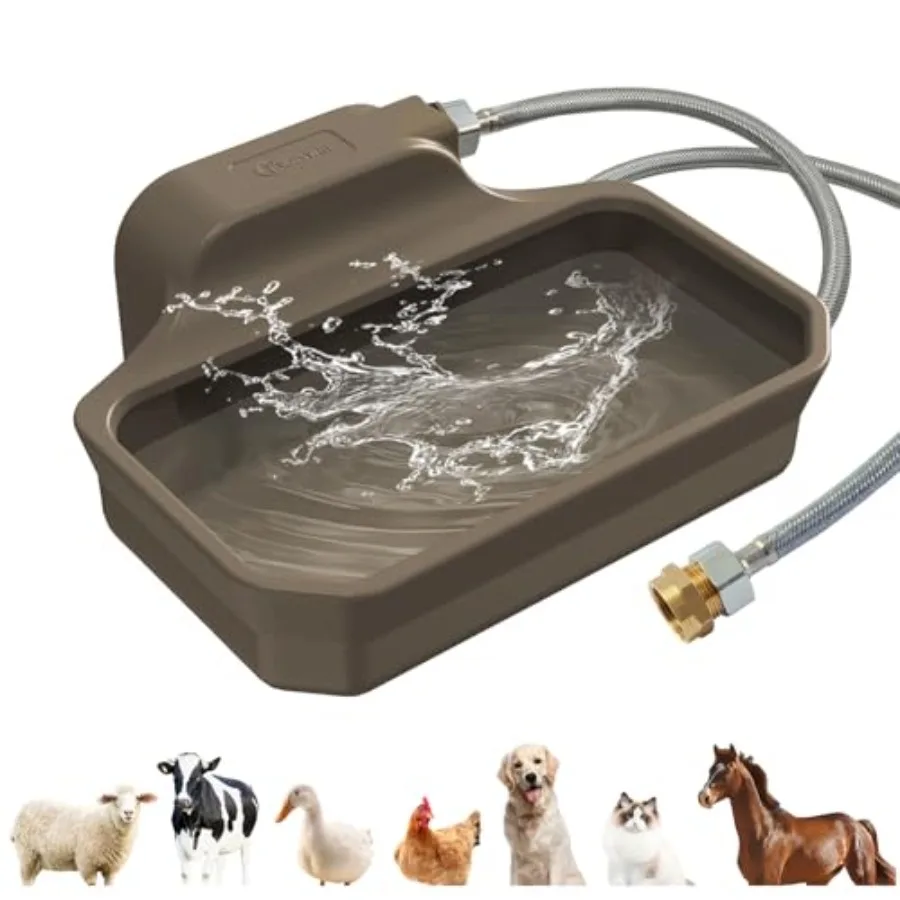 

135OZ Automatic Water Dispenser for Dogs Patented Automatic Dog Water Bowl Fit 3/4'' GHT Male Faucet Outdoor Large Dog Water Bo