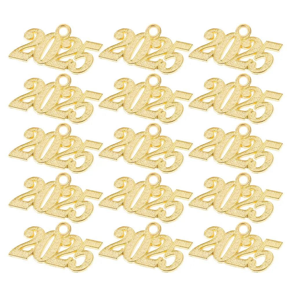 

50pcs Digital Jewelry Graduation Charms Year Letter Pendants DIY Earrings Bracelets Necklaces Shoe Accessories Mini Metal Number