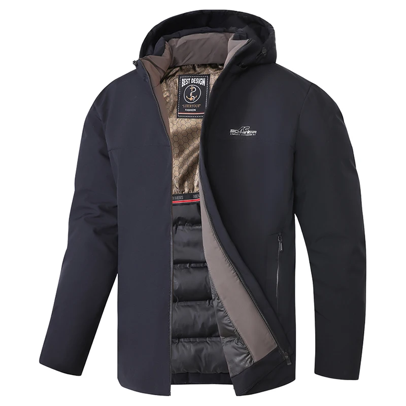 

Winter New Men Casual Windproof Jacket Coat Warm Thick Hooded Waterproof Jacket Parkas Mens Outwear Detachable Hat Jacket Male