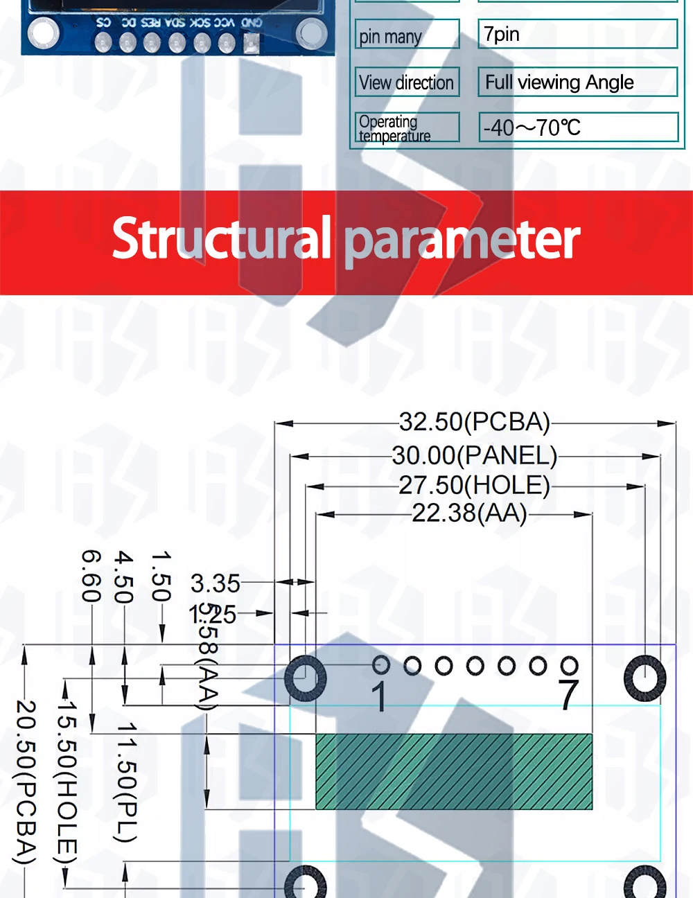 1~10PCS 0,91 Zoll OLED-Modul 0,91' Weiß Blau Gelb OLED 128X32 OLED LCD LED-Anzeigemodul 0,91' IIC-Kommunikation EGBO – Detail 18