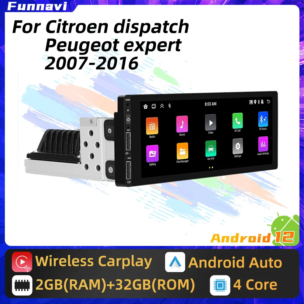 

For Citroen Dispatch Peugeot Expert 2007 - 2016 1din Android Car Multimedia 1 Din Radio Stereo Head Unit Carplay Autoradio GPS