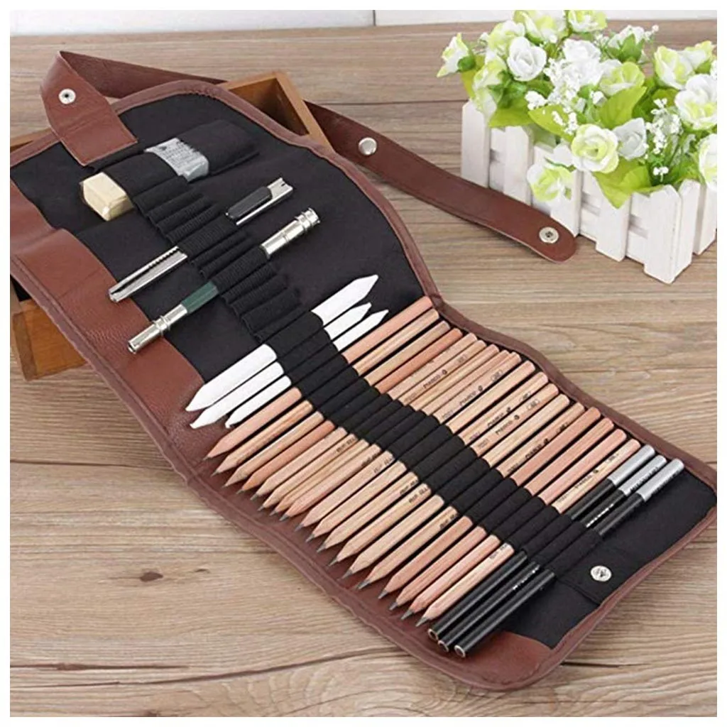 

29 шт., набор карандашей для рисования, профессиональные карандаши для рисования, сумки, портативный набор карандашей для взрослых, набор для рисования, студенческие товары для рукоделия