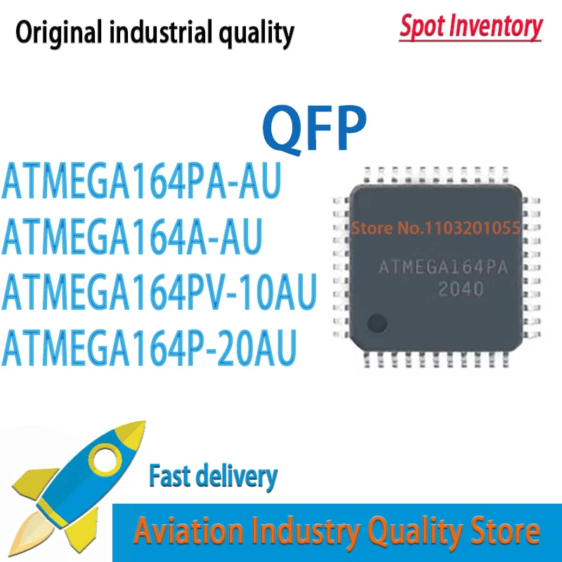 ATMEGA164A-AU 5PCS/LOT  ATMEGA164PA-AU ATMEGA164P-20AU ATMEGA164PV-10AU ATMEGA164A ATMEGA164 QFP