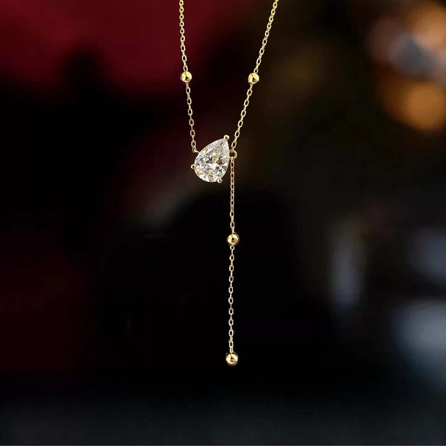 

Серебряное колье 925 пробы с белым цирконом, Y-образное, женское, многослойное, в форме капли, новое ювелирное изделие